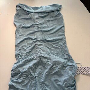 NWT Urban Outfitters Blue Mock Neck Tank Top with Open Braided Back M